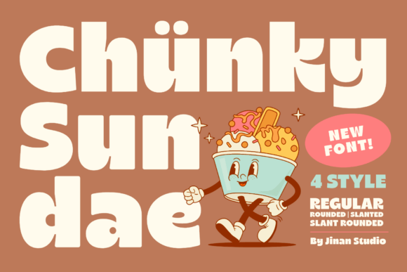 Chunky Sundae: A Bold Display Font for Handmade Brands