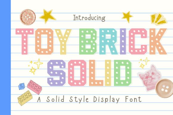 Toy Brick Solid: A Playful Decorative Font for Makers